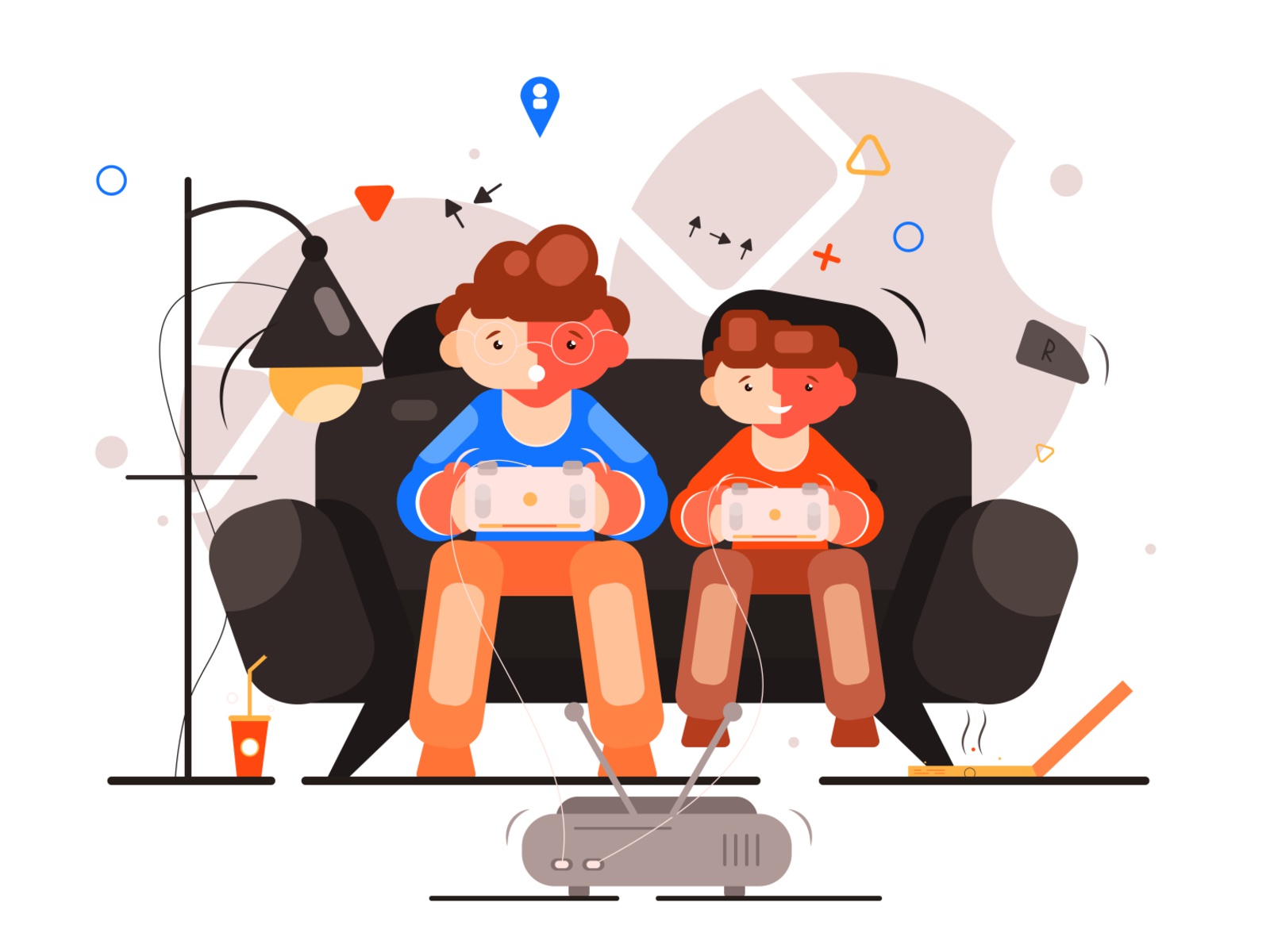 The illustration shows the guys who play the console human clip art fl.jpg