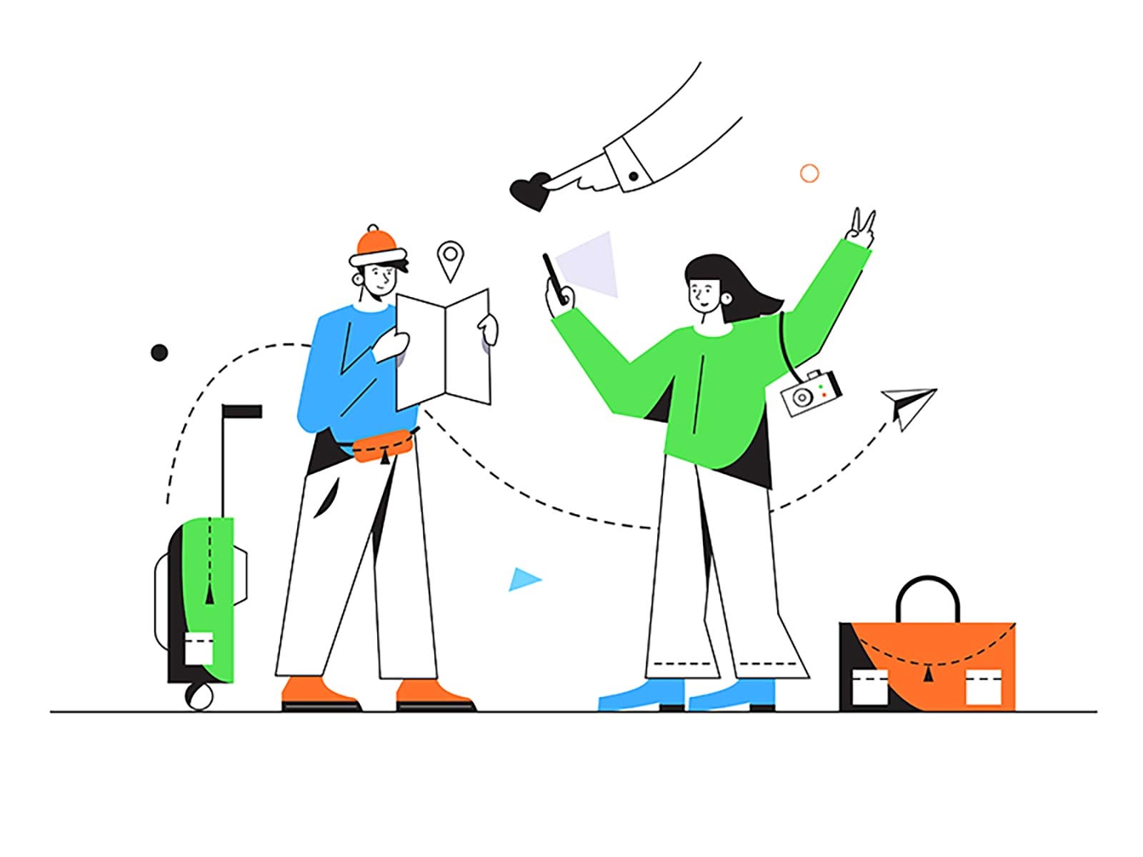 Tourists tourism travel vacation character technology cartoon internet.jpg