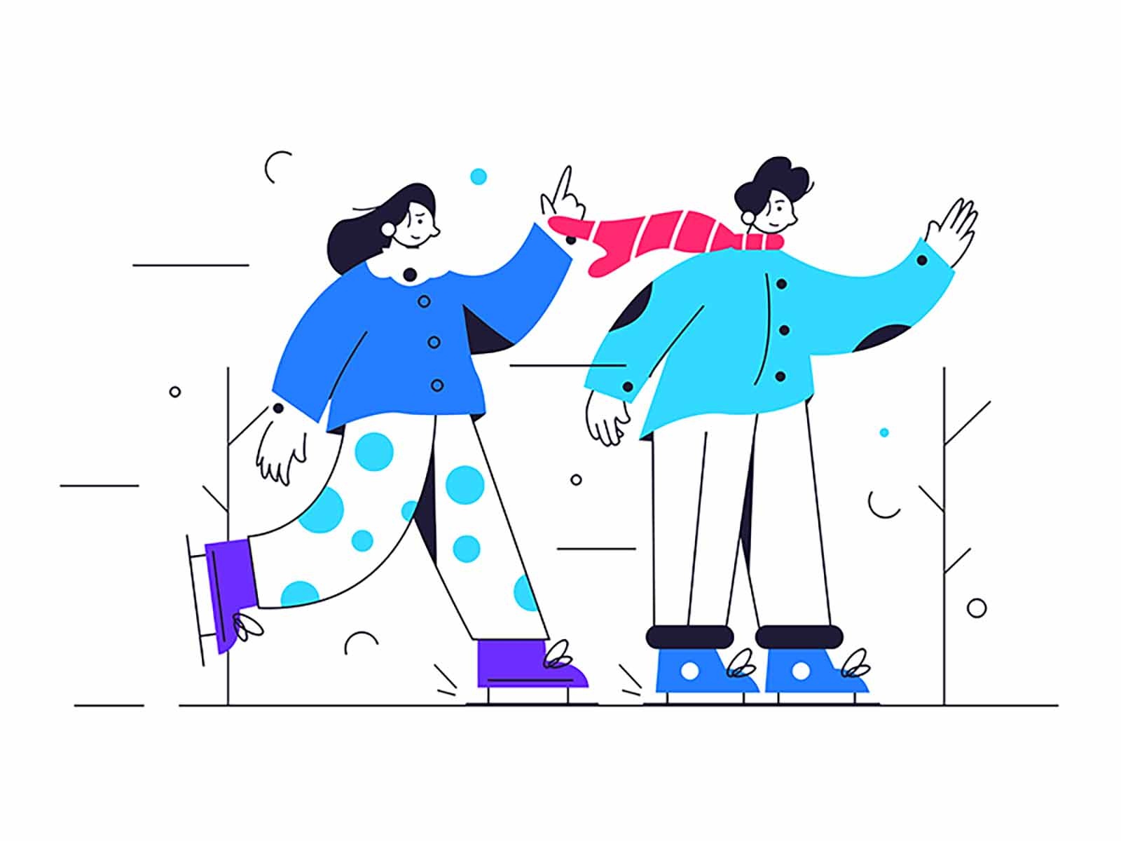 Winter fun isolated fun ice illustration art winter dance cartoon man.jpg