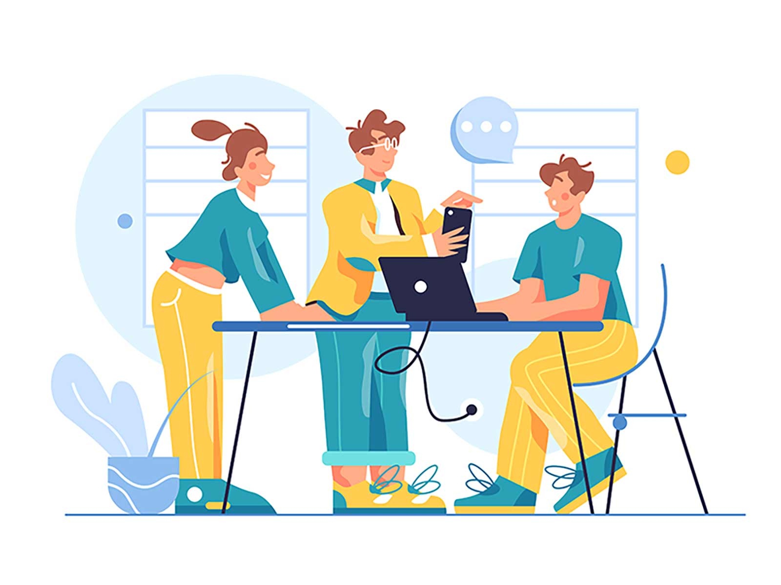 Working team in the office group concept team communication illustrati.jpg