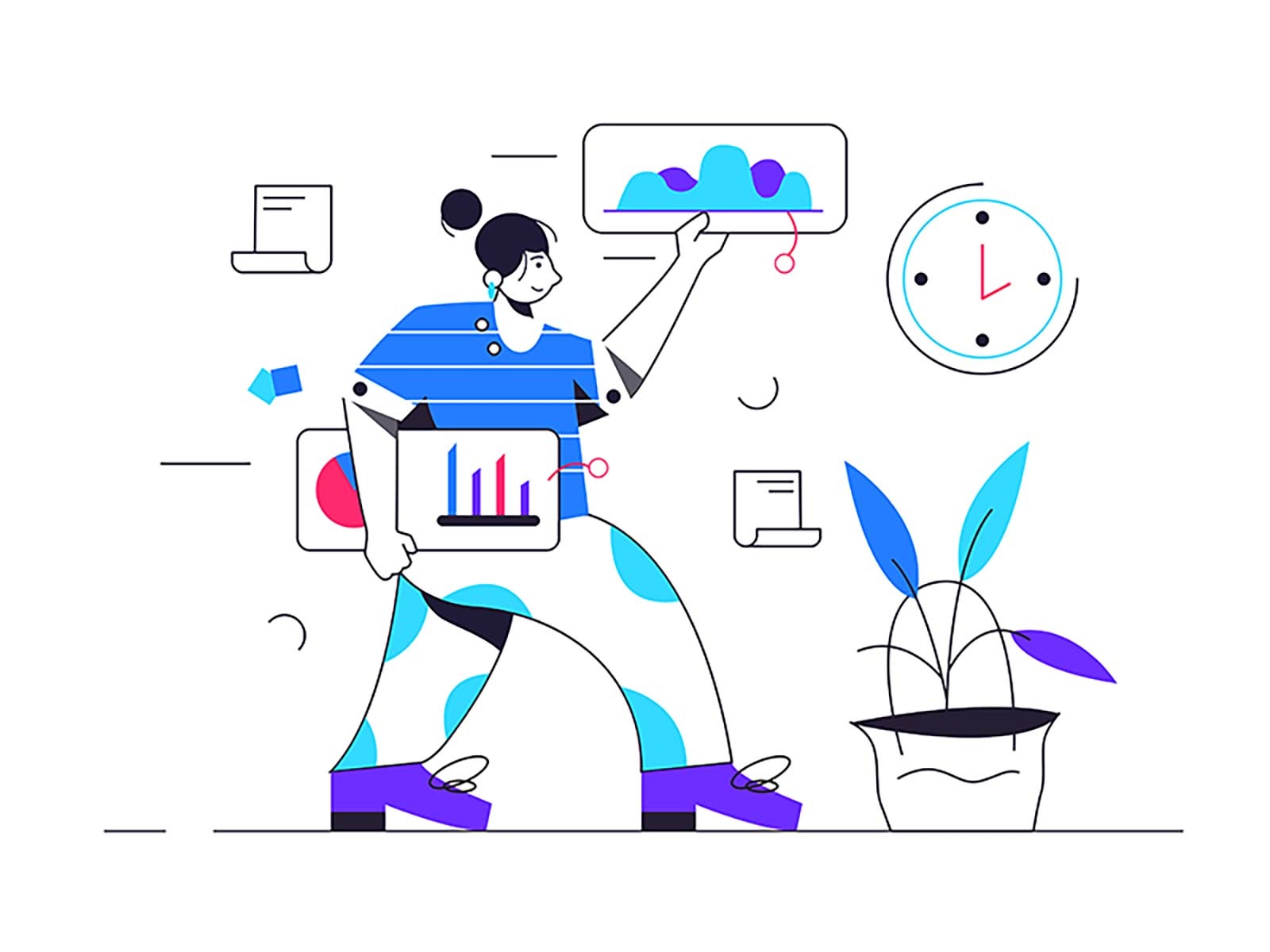 Working with charts success report concept work chart flat illustratio.jpg