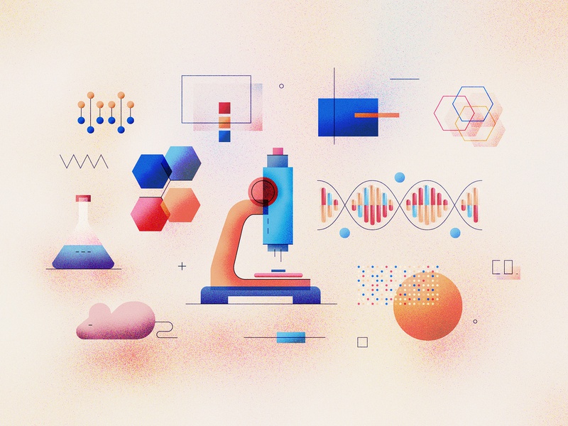 Genome Analysis Illustration vector textured technology science micros.jpg