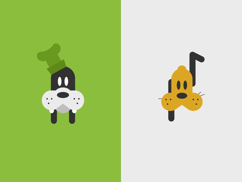 Dogs icon flat illustration pluto goofy disney.webp
