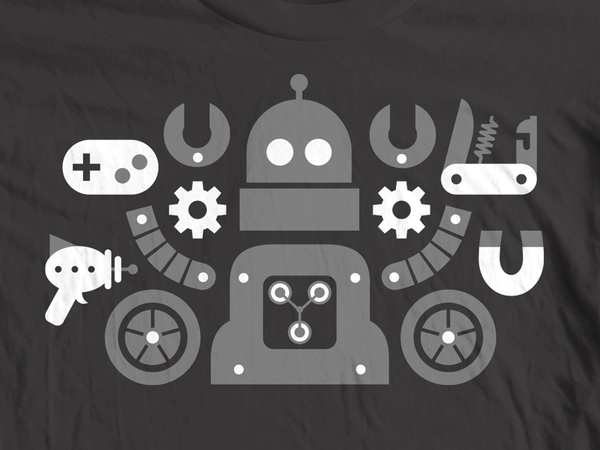 DIY Robot Kit shirt robot diy controller raygun knife gears flux capac.webp