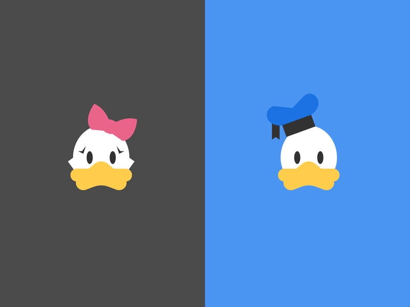 Ducks illustration simple daisy duck donald duck disney.webp