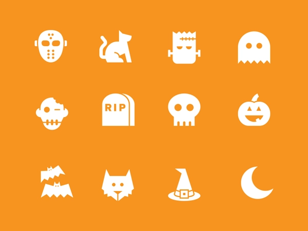 Halloween Icons - Free halloween jason mask cat frankenstein ghost sku.webp