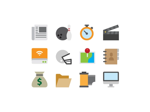 More Symbolicons Flat icon icons flat newspaper bowling timer football.webp