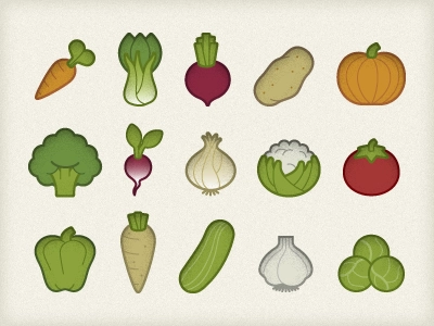 More Veggies! icons vector simple clean symbols symbol icon veggie veg.webp