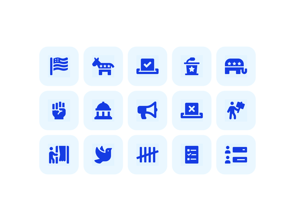 Political Icons font awesome flag poll vote protest icons politics.webp