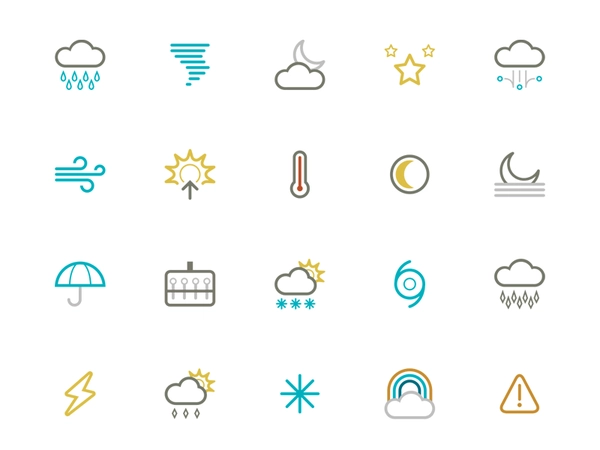 Symbolicons Elements icons weather forecast hollow line conditions tem.webp