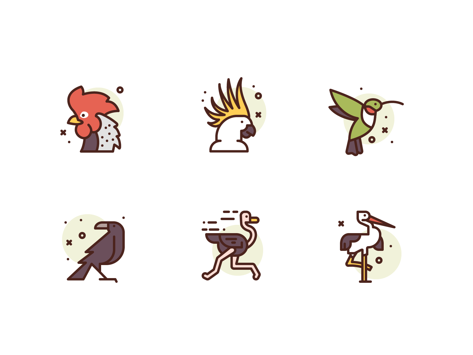Birds Icons crow parrot bird illustration icons.webp
