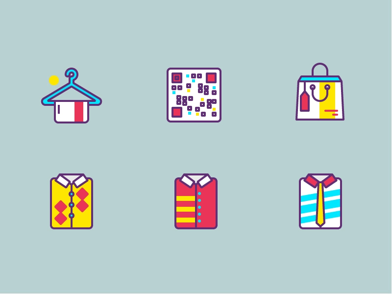 E-commerce Icons icons scan qr bag shirt clothes online shopping.webp