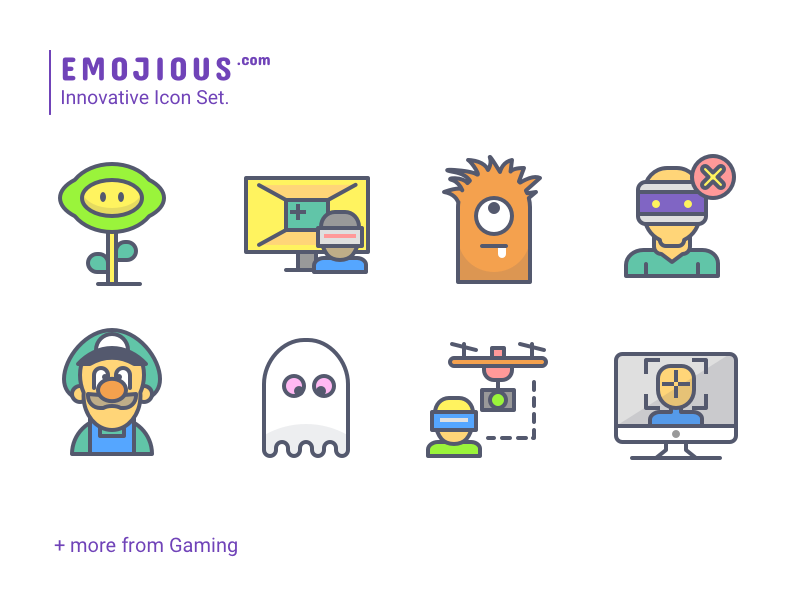 Emojious - Color Style smile character game entertain outline premium.webp