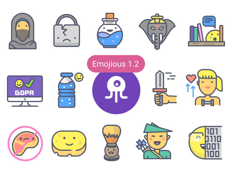 Emojious 1.2 Update + Discount character health fitness security fanta.webp