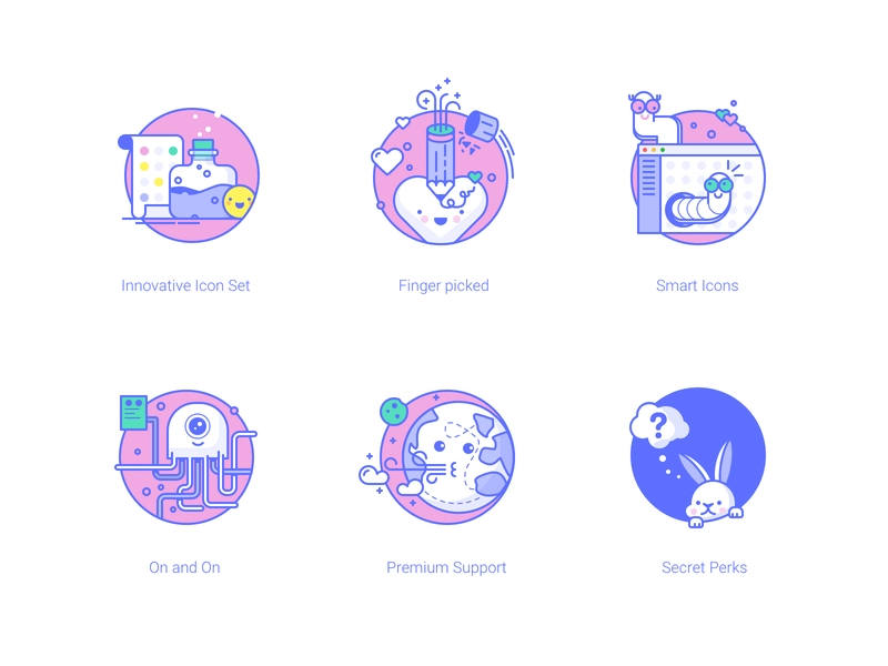 Features Illustrations section features premium illustration icons.webp