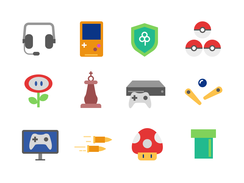 Gaming Icons entertain fun mario nintendo gamble game icons free freeb.webp