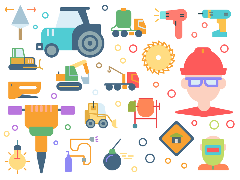 More Construction tools concrete work buildings machine color flat ico.webp