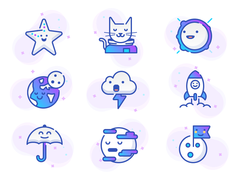 Space  Weather stroke white gradient weather space illustration icons.webp
