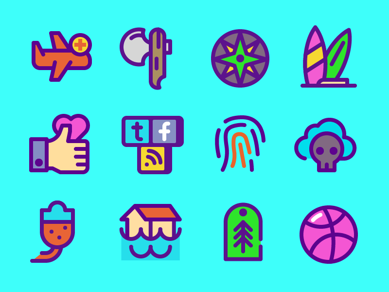 Thick Icons strong bold color stroke thick outline icon.webp