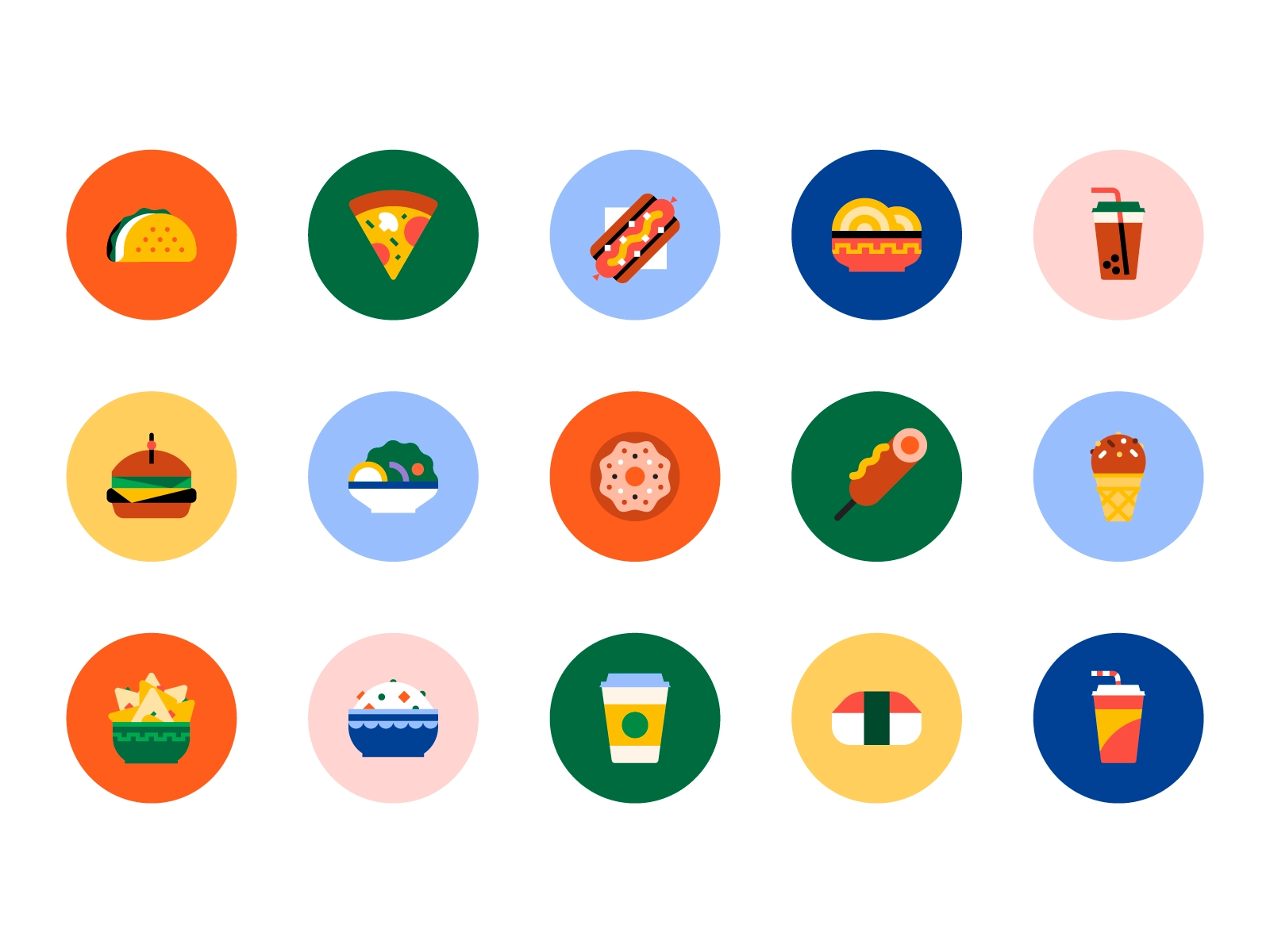 corndog donut soda icecream noodles salad nachos rice taco pizza coff.webp