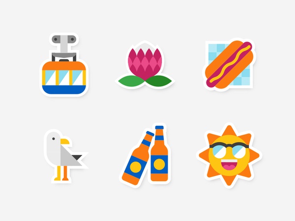 Cape Town Stickers beer bird food sun character stickers cape town ico.jpg