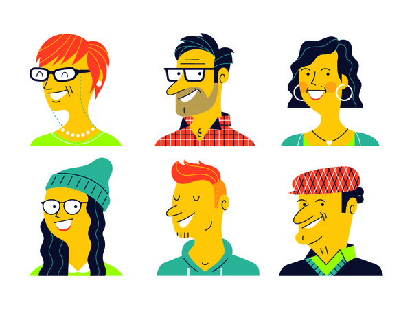 Character Avatars human people flat vector pattern loose illustration.jpg