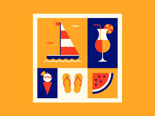 June summer cocktail ice cream boat icon geometric vector illustration.jpg