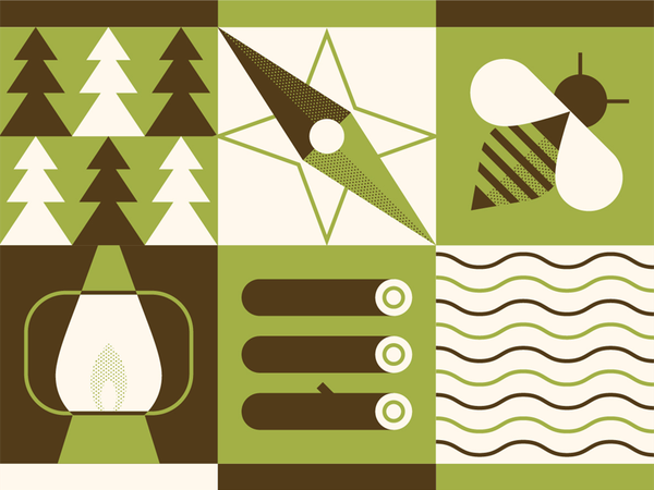 Outdoor Adventure adventure camping trees compass bee fire wild outdoo.png