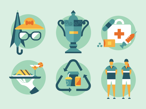 US Open Icons ball girl ball boy us open geometric illustration vector.png