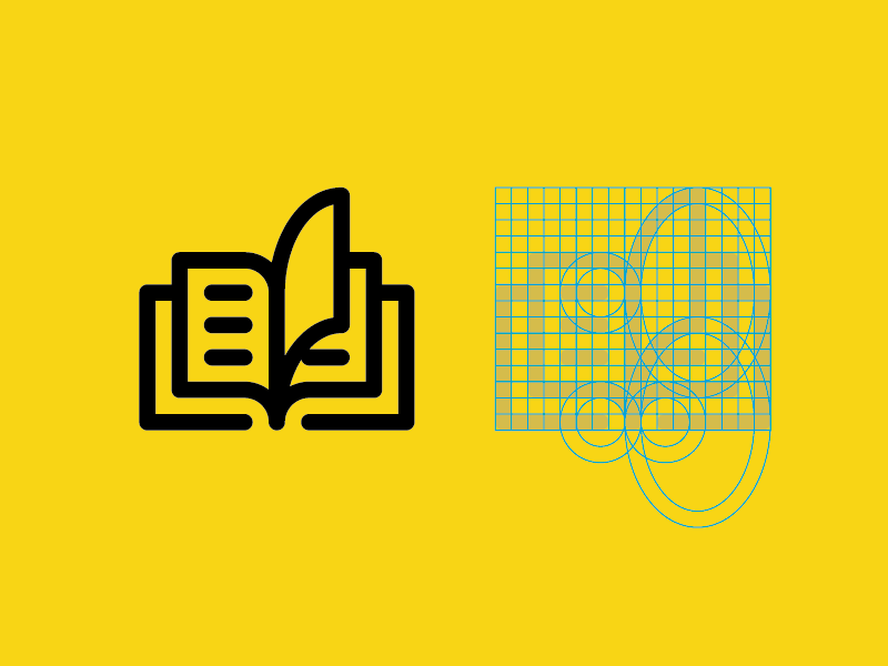 Book icon with grid pages book icon andreas wikström.png