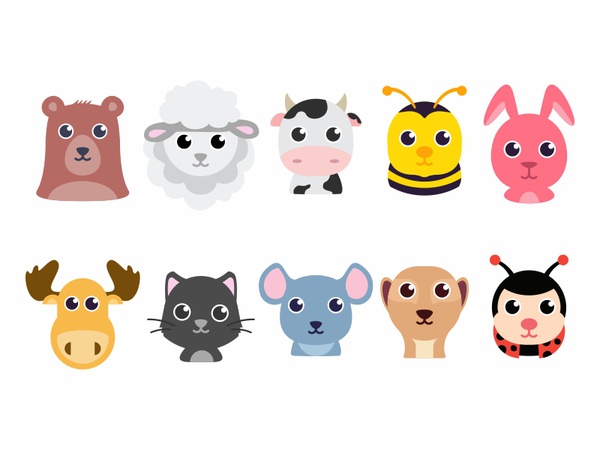 Animal Filters lamb cute kitty cow face bunny colorful characters emoj.jpg