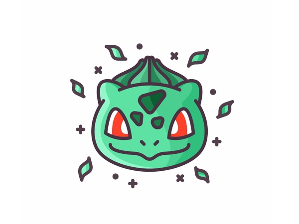 Bulbasaur cute design line pokemon go pokemon outline leafs illustrati.jpg