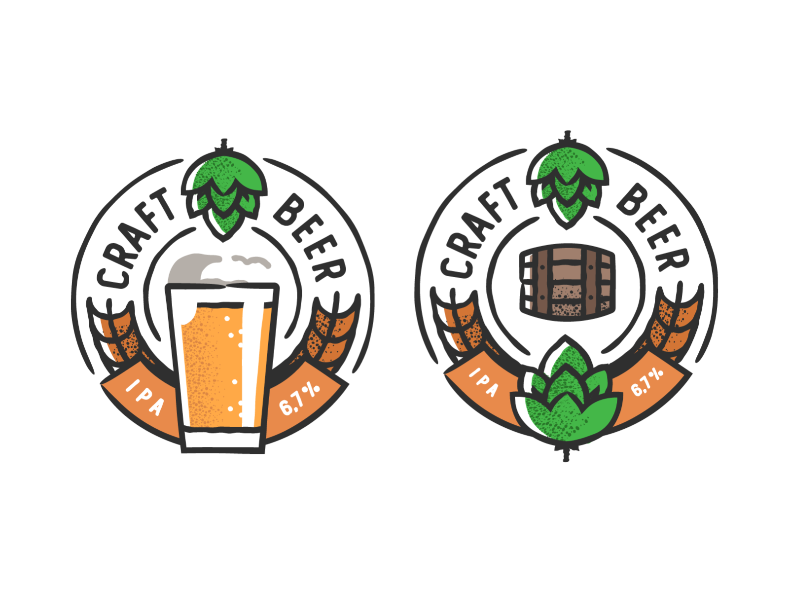 Craft Beer logo design plant symbol label badge brewery branding craft.png