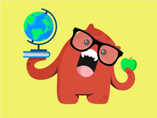 Cute Monster Teacher glass smart illustration monster cute teacher stu.jpg