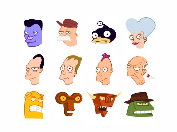 Futuramojis emoji futurama robots icon pack illustration face characte.jpg
