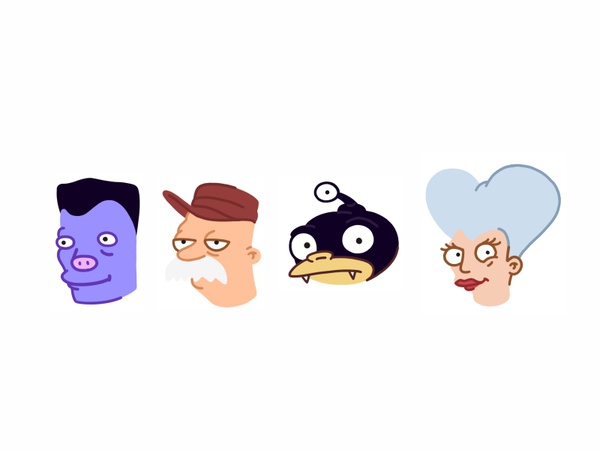 Futuramojis vector scifi cartoon design minimalistic characters face i.jpg