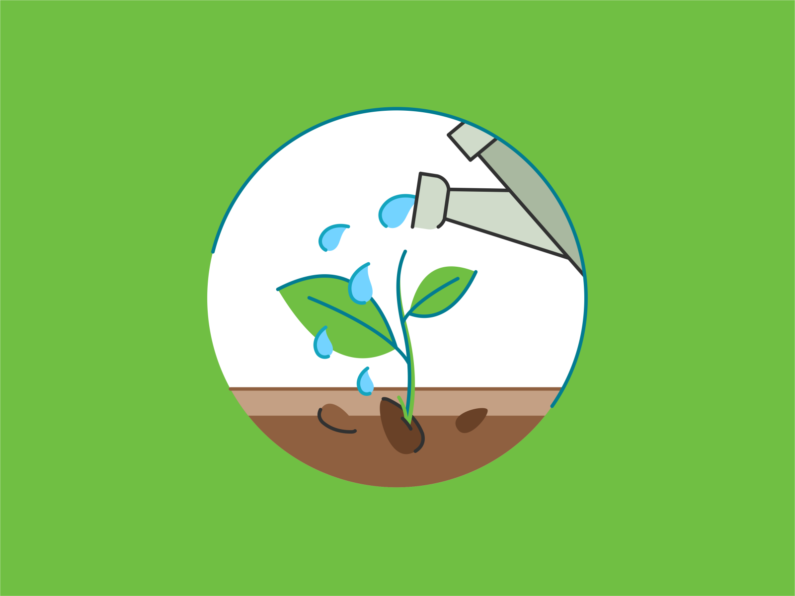 Grow grow biology botany process earth hand water seed flower icon set.png