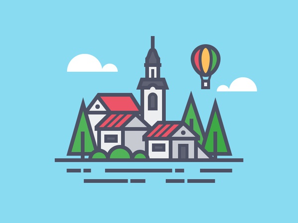 Bled Lake, Slovenia cloud tree balloon water lake church 365 daily cha.jpg