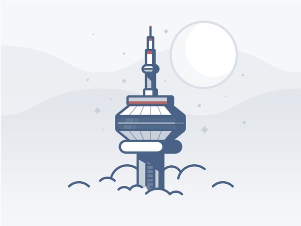CN Tower toronto clouds canada stars space icon daily challenge vector.jpg