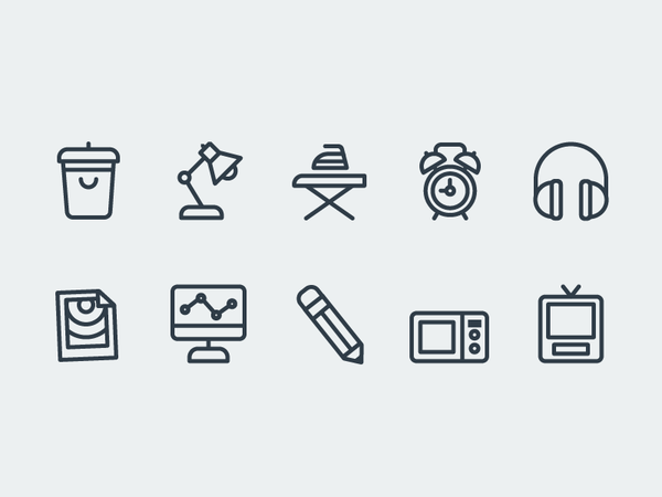 Dorm Room Essentials icon laundry microwave computer lamp poster clock.png