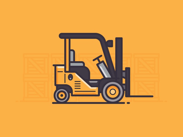 Forklift 365 daily challenge thick stroke outline icon vector.jpg