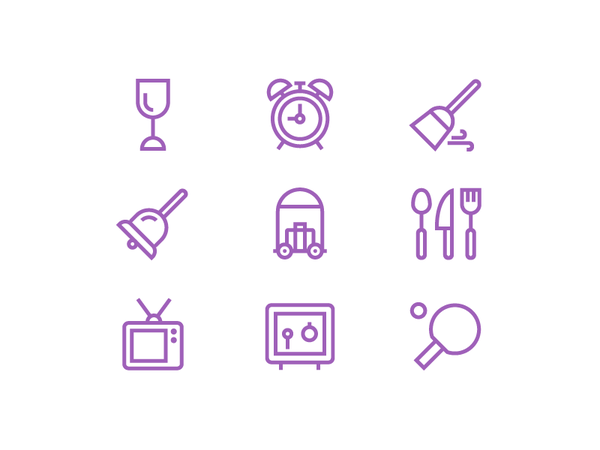 Hotel Icons bell ping pong alarm clock television broom luggage wine s.png