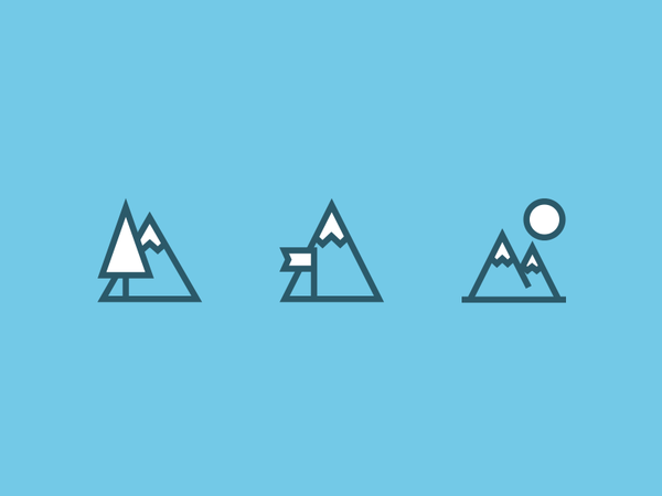 Mountains tree flag mountain icon.png