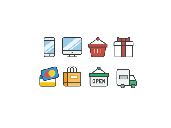 Shopping truck bag credit card gift basket computer phone icon.png