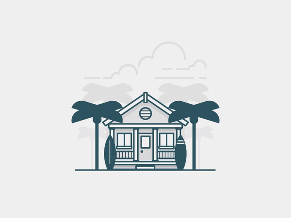 Surf Shack clouds ocean palm tree house building illustration icon vec.jpg