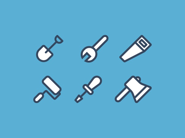 Tools ax roller saw wrench shovel icons.jpg