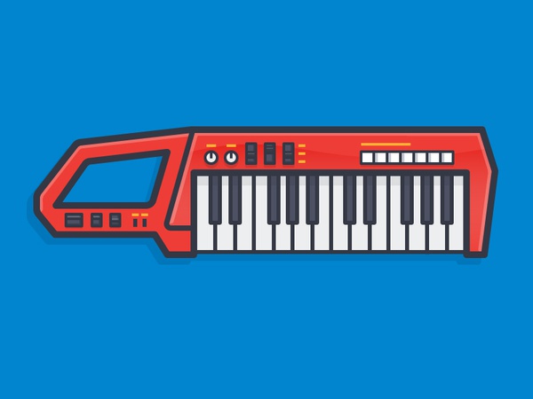 Keytar music keyboard instrument roland korg daily challenge outline i.jpg