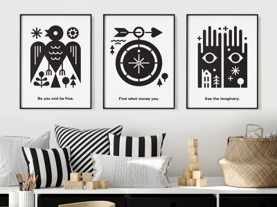 Club Kiddo Poster Set poster art kids bird illustration compass bird i.jpg