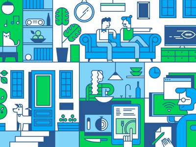 Cox Communications - House family people house illustration vector lin.jpg