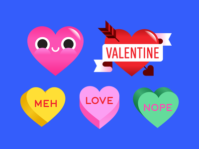 Facebook Valentines Day Stickers conversation hearts valentine hearts.png